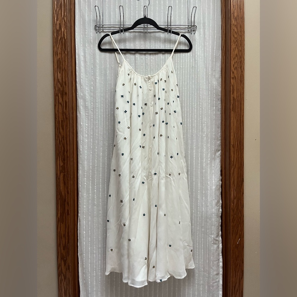 Paul & Joe Paris White Embroidered Cami Mini Dress FR 36 US XS S 100% Viscose